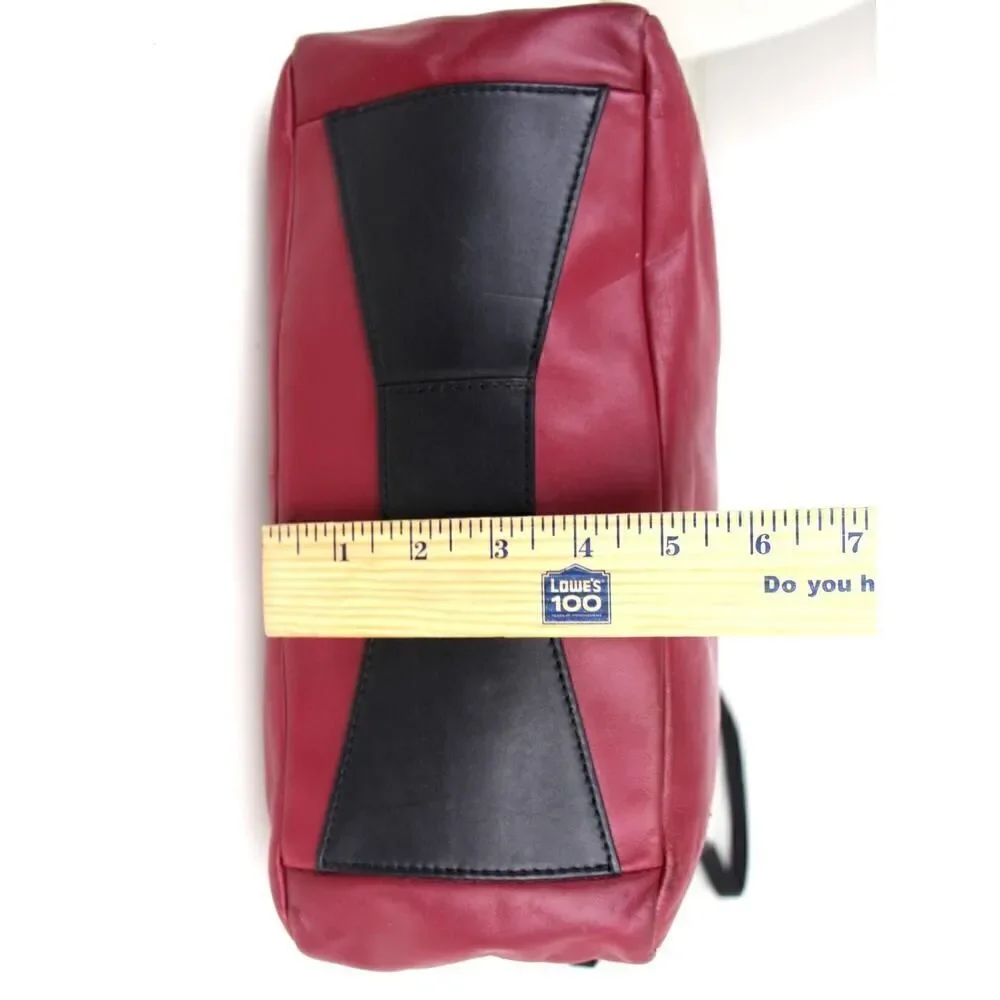 Kate Spade BURGUNDY WHITE GENUINE LEATHER X-BODY SATCHEL SHOULDER BAG HANDBAG